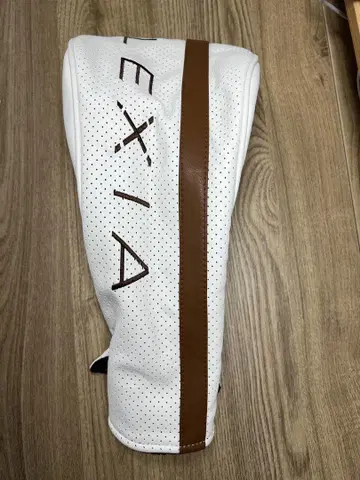 LEXIA 드라이버용 골프헤드커버 화이트/브라운