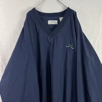USA 구제 의류 90s izod 나일론 풀오버 나일론 자켓 네이비