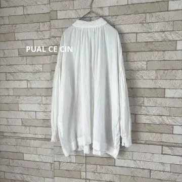 PUAL CE CIN 퓨어세신 코튼 거즈 옷깃 레이스 블라우스 긴팔