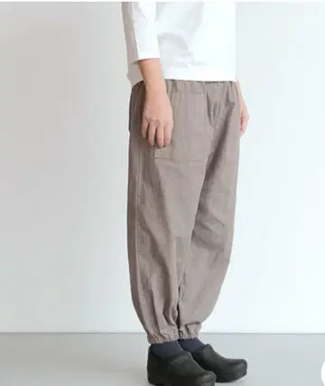 나카가와 마사시치 상점 면 린넨 몸빼 팬츠 L