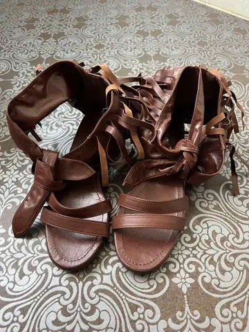 tsumori chisato WALK 브라운 프린지 샌들