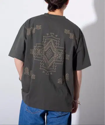 PENDLETON 백 자수 티셔츠 M 차콜 그레이