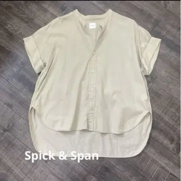 Spick & Span 오버 사이즈 셔츠 키 넥 롤업 슬리브