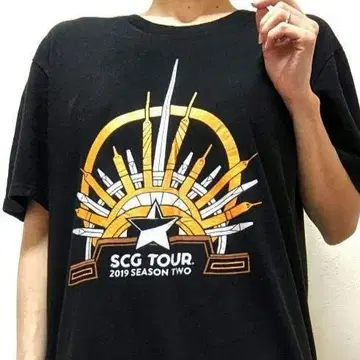 디스트릭트 SCG 투어 티셔츠 블랙 검정 L 구제 의류
