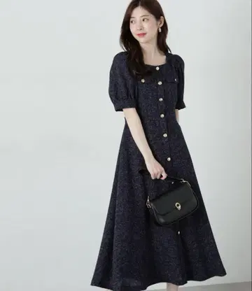 프로포션 바디 드레싱 완판 프론트 버튼 스퀘어 넥 원피스