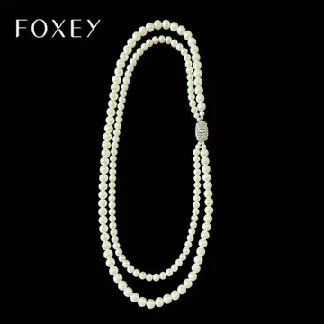 FOXEY 펄 목걸이 2줄 빈티지 결혼식 포멀 파티