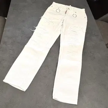 디스퀘어드 데미지 진 데님 화이트 데님