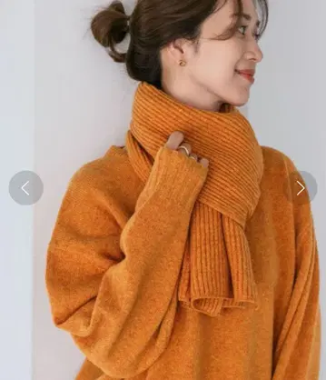 오렌지 리브 니트 머플러 해밀턴 리브 스톨