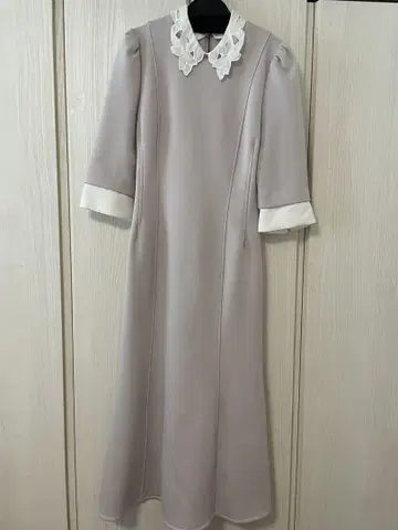 CELFORD 셀포드 자수 칼라 분또 원피스
