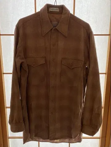 Pendleton 70s 플란넬 셔츠 울 브라운 브라운 M 사이즈