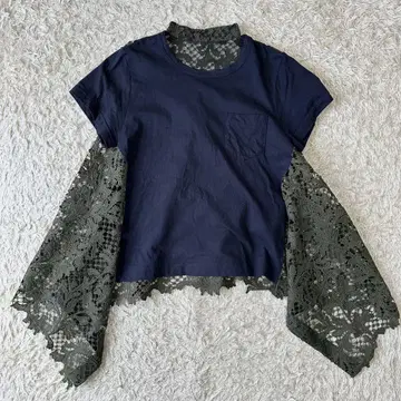 20SS 사카이 반팔 티셔츠 레이스 컷소 야다 아키코 L