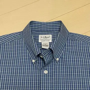 LLbean 버튼 다운 체크 셔츠 블루