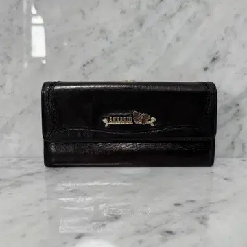 ANNA SUI 안나수이 천연 가죽 장지갑 가마구치 블랙 검정