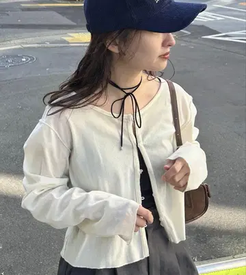 Kastane 튤 벨로아 2Way 가디건