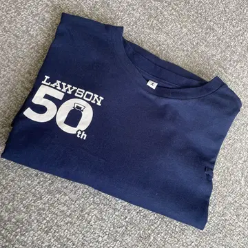LAWSON 50주년 기념 티셔츠 중 네이비 반팔 대