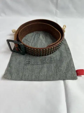 ANACHRONORM 가죽 스터드 벨트