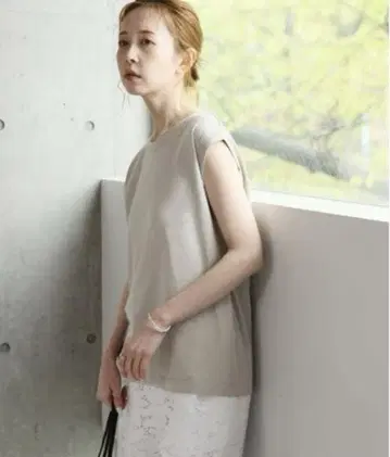 땀 얼룩 방지 천축 슬리브리스 JOURNAL STANDARD 상의 그레이