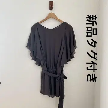 택 포함 새상품 SCOT CLUB 플레어 슬리브 셔츠 브라운 야마다야