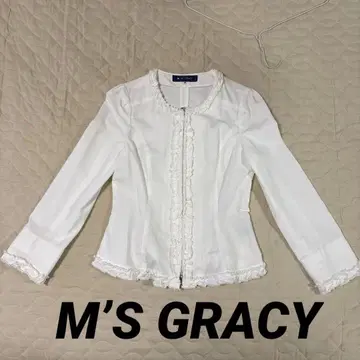 M'S GRACY 미즈 그레이시 화이트 노카라 자켓 38