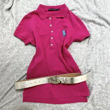 y2k 랄프 로렌 폴로 셔츠 핑크 그런지 빅 포니 헤이세이 피치 T