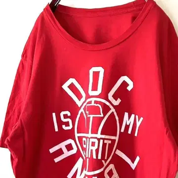 DOC IS MY 애니멀 스피릿 티셔츠 레드 빨간색 구제 의류