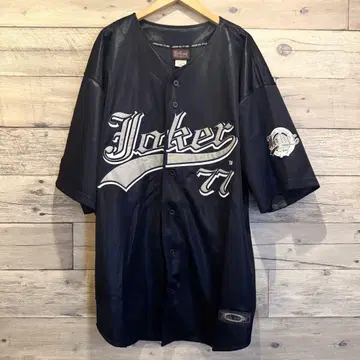 JOKER77 조커 77 반팔 베이스볼 셔츠 블랙 2XL