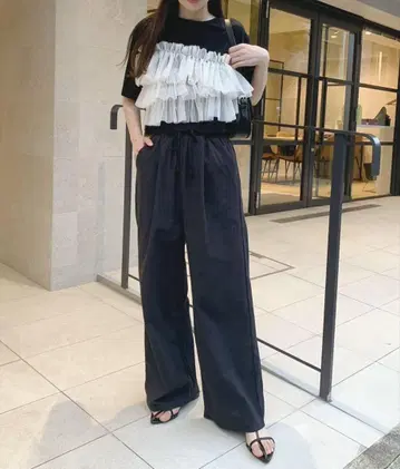 CORNERS 린넨 같은 와이드 팬츠