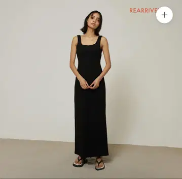 Fit 패드 RIB 스퀘어 드레스 블랙