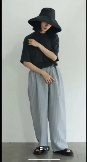 아누케/시어 스트라이프 팬츠