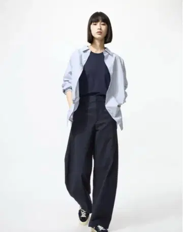 유니클로 저지 배럴 레그 팬츠 2XL 네이비