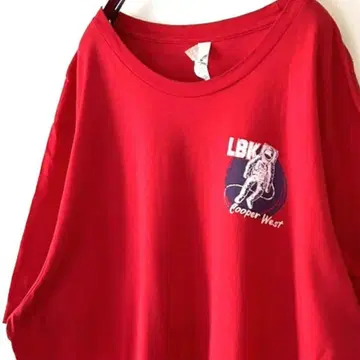 캔버스 우주 비행사 LBK 로켓 티셔츠 2XL 레드 빨간색 구제 의류