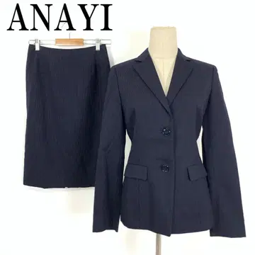 LA7240 ANAYI 아나이 스커트 셋업 네이비 울 38