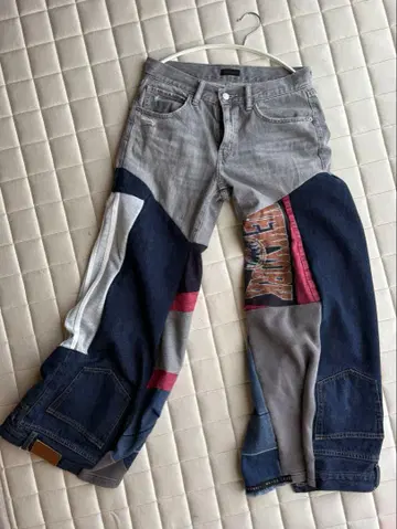 플레어 데님 구제 의류 리메이크
