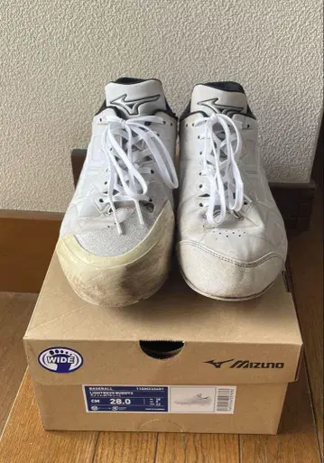 Mizuno 스파이크 슈즈 P 커버 포함 화이트 28cm 야구