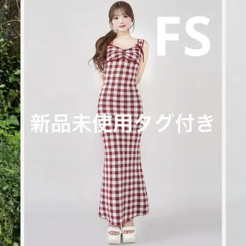 Darich 다리치 깅엄 자카드 니트 롱 원피스