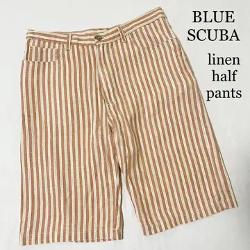 BLUE SCUBA San Francisco 스트라이프 린넨 하프 팬츠