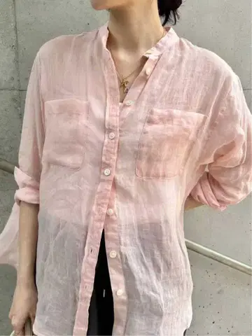 이에나 25SS 라미 리오셀 긴팔 린넨 핑크 38