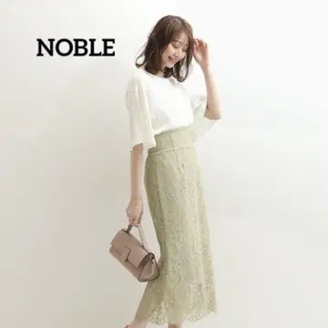 NOBLE 노블 레이온 샌드 워시 사다리 자수 블라우스 화이트