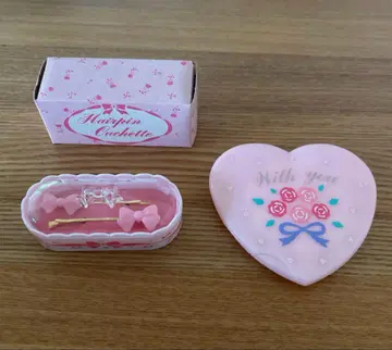 쇼와 레트로 SANRIO 컴팩트 거울 헤어핀 세트 구 로고 산리오