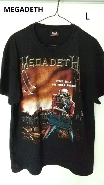 메가데스/MEGADETH/그래픽 티셔츠/블랙 L/슬래시 메탈/