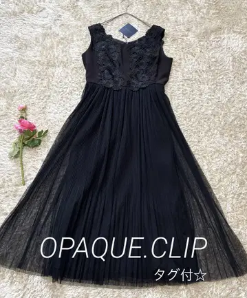 OPAQUE.CLIP 택 포함 튤 롱 원피스 플라워 자수