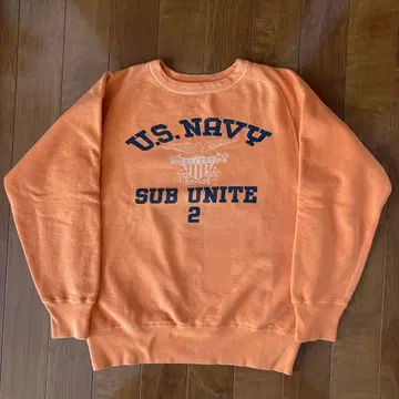 버즈릭슨 맨투맨 L 오렌지 주황 US NAVY