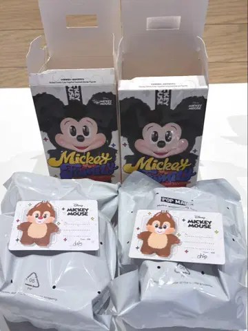POP MART 미키 마우스 키체인 세트 칩과 데일