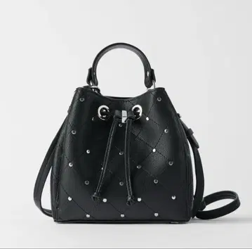 ZARA 자라 스터드 미니 버킷 백 블랙