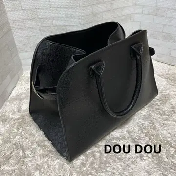새상품급 DOU DOU 사이드 벨트 A4 토트백 블랙 빅 사이즈