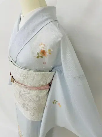미사용 새상품 순수 실크 여름용 명주 손으로 그린 유젠 호몬기 단품