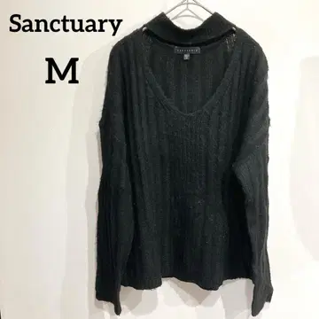 Sanctuary [M] V넥 스웨터 블랙 검정 스웨터 니트