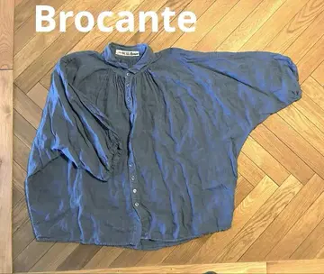 Brocante 린넨 캔버스 그랑 셔츠 블루 그레이