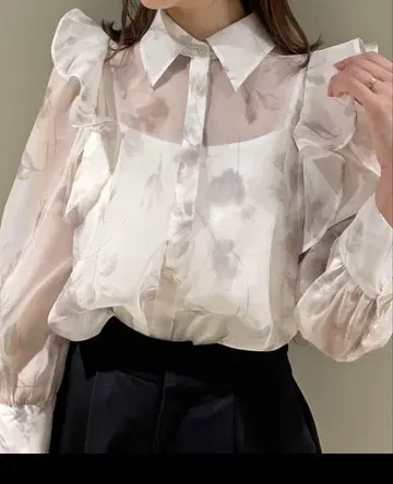 SNIDEL 스나이델 오간자 블라우스