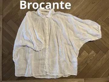 Brocante 린넨 캔버스 그랑 셔츠 화이트
